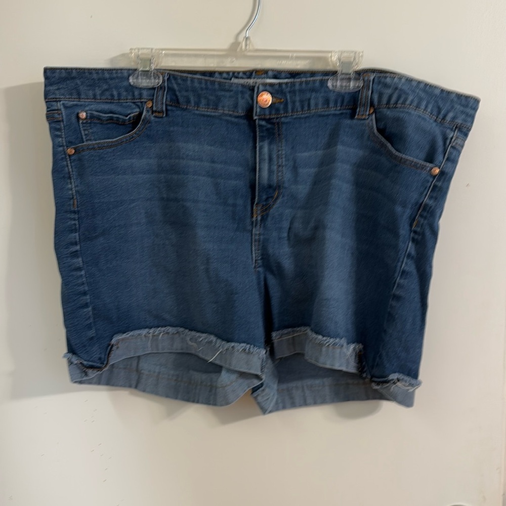Size 22 cut off cuffed denim shorts
